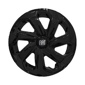 Calota Esportiva Aro 14 Spider Black emblema Fiat Preto