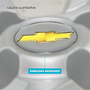 Jogo Calota Esportiva Aro 14 Spider Black/Silver emblema GM Prata