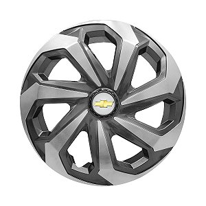 Calota Esportiva Aro 14 Spider Graphite/Silver emblema GM Prata