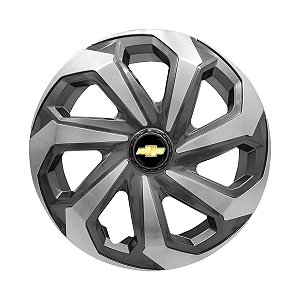 Calota Esportiva Aro 14 Spider Graphite/Silver emblema GM Preto