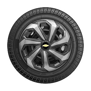 Jogo Calota Esportiva Aro 14 Spider Graphite/Silver emblema GM Preto