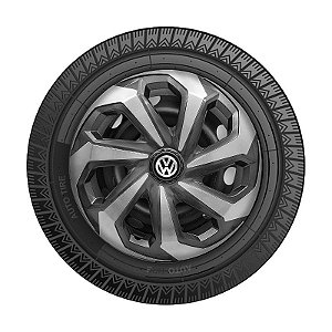 Jogo Calota Esportiva Aro 14 Spider Graphite/Silver emblema Volkswagen