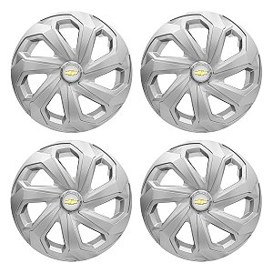 Jogo Calota Esportiva Aro 14 Spider Silver emblema GM Prata