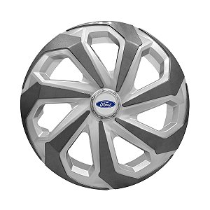 Calota Esportiva Aro 14 Spider Silver/Graphite emblema Ford Prata