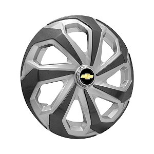 Calota Esportiva Aro 14 Spider Silver/Graphite emblema GM Preto