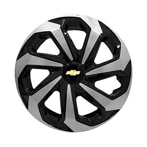 Calota Esportiva Aro 13 Spider Black/Silver emblema GM Preto