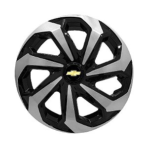 Calota Esportiva Aro 15 Spider Black/Silver emblema GM Preto