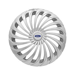 Calota Esportiva Aro 15 Twister Silver emblema Ford Prata