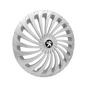 Calota Esportiva Aro 15 Twister Silver emblema Peugeot