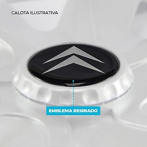 Jogo Calota Esportiva Aro 15 Twister Silver emblema Citroen