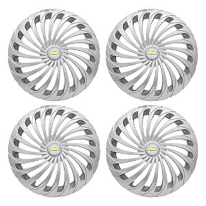 Jogo Calota Esportiva Aro 15 Twister Silver GM Prata