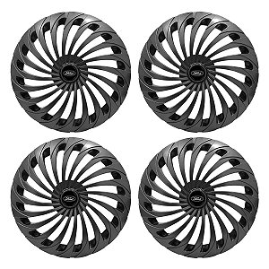 Jogo Calota Esportiva Aro 14 Twister Graphite emblema Ford Preto