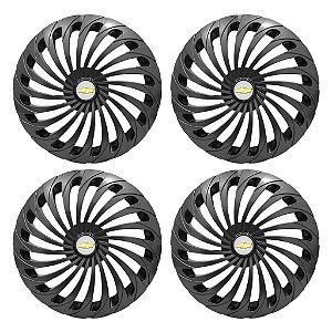 Jogo Calota Esportiva Aro 14 Twister Graphite emblema GM Prata