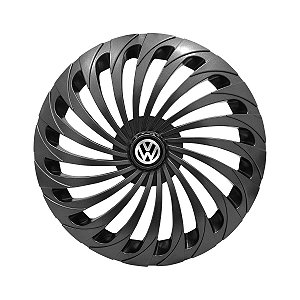 Jogo Calota Esportiva Aro 14 Twister Graphite emblema Volkswagen