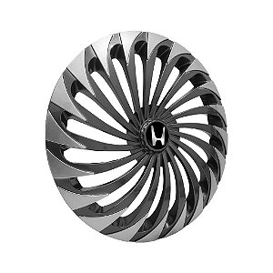 Jogo Calota Esportiva Aro 14 Twister Graphite/Silver emblema Honda Preto