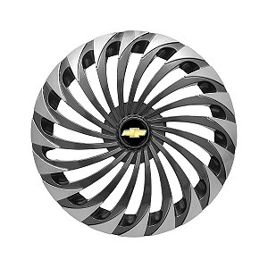 Jogo Calota Esportiva Aro 14 Twister Graphite/Silver emblema GM Preto