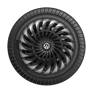 Calota Esportiva Aro 14 Twister Graphite/Silver emblema Volkswagen