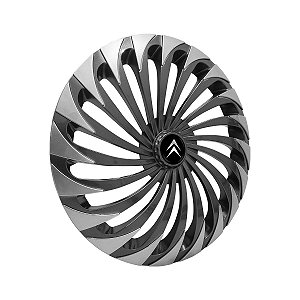 Calota Esportiva Aro 14 Twister Graphite/Silver emblema Citroen