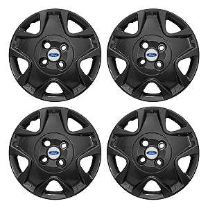 Jogo Calota Aro 14 Ford Fiesta Hatch Sedan 2011/2012 grafite brilhante