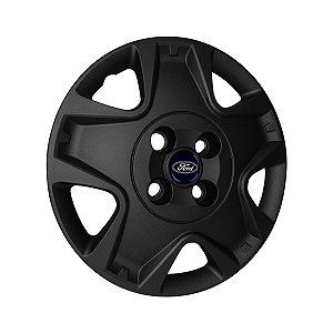 Jogo Calota Aro 14 Ford Fiesta Hatch Sedan 2011/2012 Preta Fosca