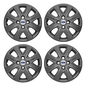 Jogo Calota Aro 14 Ford Ka+ Ka 2015/2018 Grafite Fosca