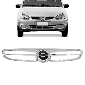 Grade Radiador Corsa Classic 2002/2008 Cromada com Emblema