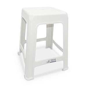 Banco Banqueta Plástico Branca Até 100kg