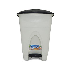 Lixeira 17 Litros Com Pedal Branca Tampa Preta