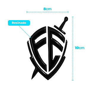 Adesivo Resinado Escudo Da Fé Preto Carros Motos E Objetos