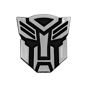 Emblema Adesivo Transformers Cromado C/ Preto