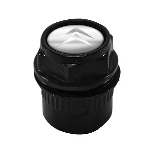 Bicos Capa de Válvula Preto Pneu Emblema Citroen Prata