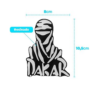 Adesivo Resinado Dakar Branco C/ Fundo Preto 10,5 x 8