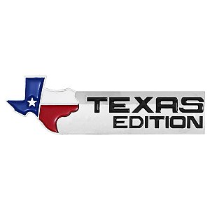 Emblema Adesivo Texas Edition Cromado C/ Preto 5 cm x 16 cm