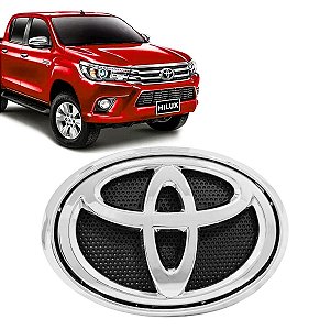Emblema Da Grade Toyota Hilux 2016 / 2020 Cromado Com Moldura