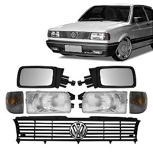 Kit Farol Pisca Retrovisor e Grade Completa Gol Voyage Parati Saveiro 1991/1994 Fumê