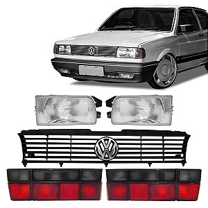 Kit Faróis Lente de Vidro Lanternas Traseiras e Grade Gol 1991/1994 Quadrado
