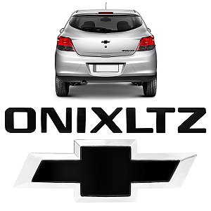 Kit Emblemas Do Onix Mala e Letreiro Onix e LTZ Black Piano