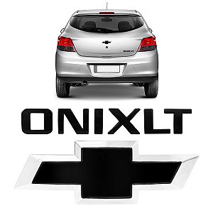 Kit Emblemas Do Onix Mala e Letreiro Onix e LTZ Black Piano