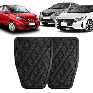 Par De Capa Pedal Freio E Embreagem Nissan Versa Sentra E March 2010 até 2020