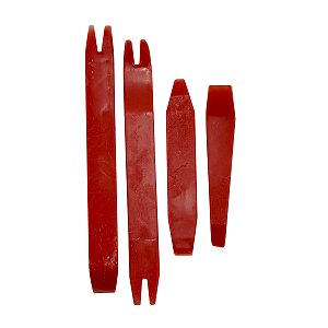 Kit 4 Espátulas P/ Remoção De Painel Grampos Molduras Cor Vermelha