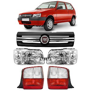 Kit Farol Grade Lanterna Cristal Uno 2004 2005 2006 2007 2008 2009 2010 2011 2012 Pitbull