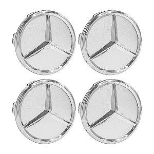 Jogo Calota Roda Mercedes AMG CLA CLK CLS Classe A B C G E GLA SLC Prata Lunar
