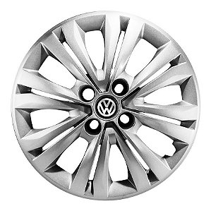 Calota Aro 15 Vw Gol G7 2017 2018 Prata + Emblema