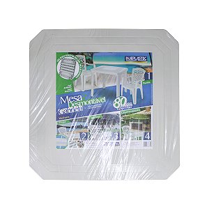 Mesa Quadrada Desmontável Bar Praia Jardim Cozinha Branca