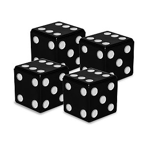 CAPA P/ VÁLVULA DADO KIT C/ 4 PEÇAS PRETO COM BRANCO