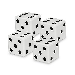 CAPA P/ VÁLVULA DADO KIT C/ 4 PEÇAS BRANCO COM PRETO