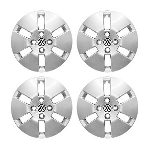 JOGO CALOTA ARO 14 UP 2014 Á 2016 PRATA C/ EMBLEMA RESINADO