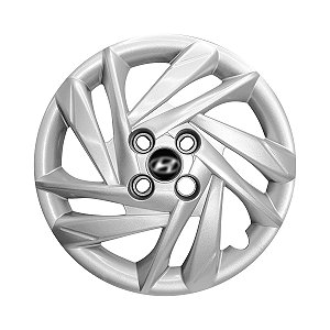 Calota Aro 15 Hb20 2022/2023 Prata Emblema Preto Resinado