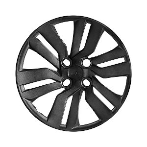 Calota Aro 15 Fit/city 15/18 Prata Emblema Preto Resinado