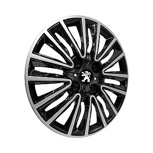 Calota Aro 14 Peugeot 2008 15/20 Preta Brilhante Com Prata